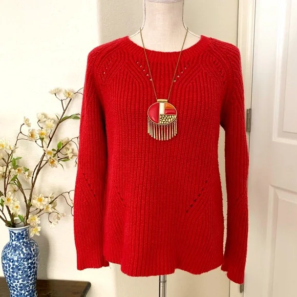 LUCKY 🍀 BRAND pullover pointelle sweater - Picture 4 of 12